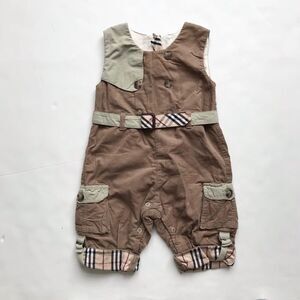 Burberry tan corduroy belted jumper EUC 6 months